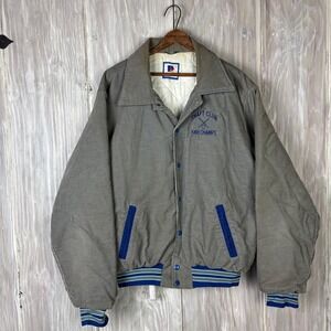 VTG Rennoc Corduroy Varsity Jacket Embroidered Gray XL 48 1988 Champs Shaft Club